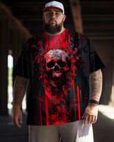 T-shirt grande taille pour homme avec crâne nécromancien